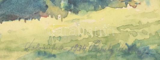 Olvashatatlan jelzéssel: Dolomitok, 1934. Akvarell, papír. Üvegezett fakeretben. 25x29 cm