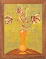Chr. Reissner jelzéssel: Virágcsendélet. Olaj, farost. Fa keretben. 45x35 cm
