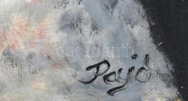 Papp József (1957-): Rózsák kosárban. Olaj, farost. Jelzett. Fa keretben. 50x40 cm