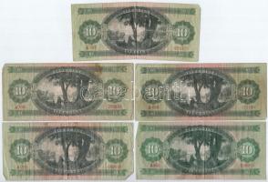 1962. 10Ft (2x) + 1969. 10Ft (3x) T:III,III- néhányon nagyobb foltok
Adamo F6, F7