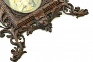 Bronz asztali képkeret, Wittelsbach Erzsébet magyar királyné nyomatával, teljes méret: 32x20cm, bels...