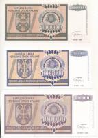 Horvátország / Krajnai Szerb Köztársaság 1993. 100.000D-10.000.000.000D (7xklf, közte 3db "Z&qu...