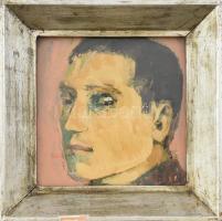 B. Séday Mária (1925-2009): Férfi portré. Olaj, rétegelt falemez, jelzett. Kissé kopott, üvegezett fa keretben. 15×14,5 cm