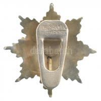 1922. "A Magyar Vöröskereszt Érdemcsillaga" zománcozott gomblyukjelvény miniatűr, hátlapon...