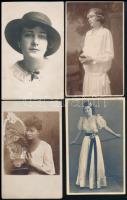 cca 1915-1930 Hölgyportrék, 8 db fotólap, 14×9 cm
