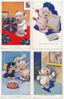 4 db RÉGI Bonzo kutyás képeslap / 4 pre-1945 Bonzo dog postcards