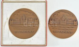 DN Budapest Br emlékérem (2x), egyik eredeti tokban (69,5mm) T:1-