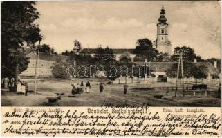 1905 Székelyhíd, Sacueni; Gróf Stubenberg kastély, római katolikus templom, nagyvendéglő / castle, church, restaurant