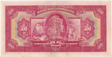 Csehszlovákia 1929. 500K "SPECIMEN" perforációval "F110416" T:III
Czechoslovaki...