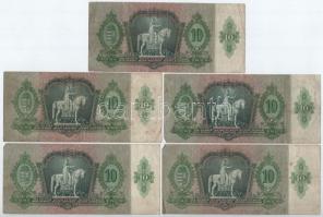 1936. 10P (10x) T:III köztük szép papír, néhányon apró foltok
Adamo P9