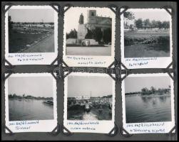 1941 Debrecen, Hajdúszoboszló, Hortobágy, 30 db fotósarokkal albumlapra ragasztott fotó, 6×6 és 6×9 ...