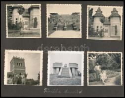 cca 1930 Balatonalmádi, 12 db fotósarokkal albumlapra ragasztott fotó, 6×5 cm