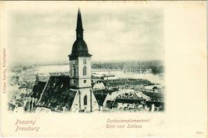 Pozsony, Pressburg, Bratislava; Székestemplom a várról. Körper Károly fényképész / church