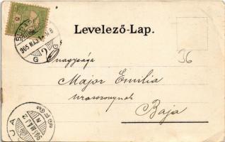 1905 Budapest I. Új királyi várpalota (a Krisztinavárosból nézve), M. kir. koronaőrségi laktanya. Ga...