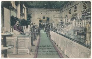 1914 Budapest VII. Amerikai Buffet kiszolgáló terme, belső. Király utca 67 és Hársfa utca sarkán (EB)