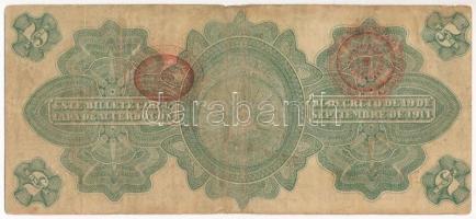 Mexikó / Gobiernói Ideiglenes Kormány / Mexikóváros 1914. 5P piros "REVALIADO" felülbélyeg...