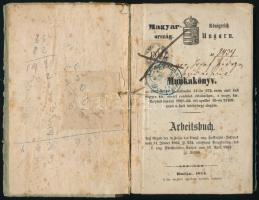 1864 Munkakönyv viaszpecséttel, 15 kr okmánybélyeggel