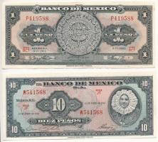 Mexikó 1965. 1P + 1961. 10P T:II,II- Mexico 1965. 1 Peso + 1961. 10 Pesos C:XF,VF