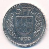 Svájc 1933B 5Fr Ag T:2 Switzerland 1933B 5 Francs Ag C:XF Krause KM#40