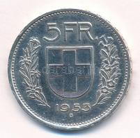 Svájc 1953B 5Fr Ag T:2 ph Switzerland 1953B 5 Francs Ag C:XF edge error Krause KM#40