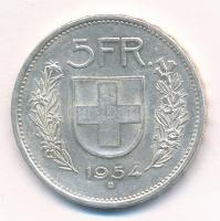 Svájc 1954B 5Fr Ag T:1- patina Switzerland 1954B 5 Francs Ag C:AU patina Krause KM#40