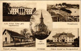 Gyömrő, strand, tornapálya, Tófürdő vasútállomás, Széki Teleki Tibor gróf nagykastélya, Főbírói hivatal, országzászló