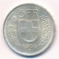 Svájc 1966B 5Fr Ag T:1- patina, kis ph Switzerland 1966B 5 Francs Ag C:AU patina, small edge error Krause KM#40