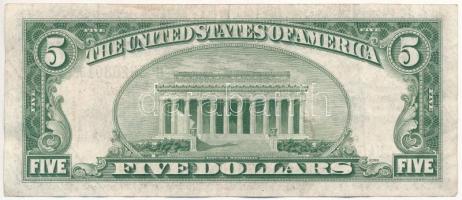 Amerikai Egyesült Államok 1949-1953. (1934D) 5$ "Silver Certificate - kisméretű" kék pecsé...