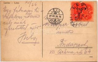 1938 Léva, Levice; Városi nagy szálloda és kávéház / hotel and cafe + "1938 Léva visszatért&quo...