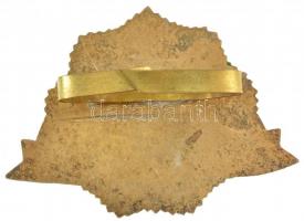 ~1960-1970. "Rendőrtiszti Főiskola" műgyantás, aranyozott sapkajelvény (37x51mm) T:1-