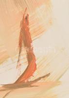 Rubint Ávrahám Péter (1959-): Sailing, 2016. Olaj, karton, jelzett, hátoldalán Rubint Ávrahám Péter ...