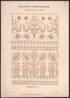 cca 1900 Kalotaszegi varrottas-minták, összesen 5 db lap, részben sérült, lapméret: 25x35 cm