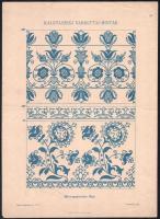 cca 1900 Kalotaszegi varrottas-minták, összesen 5 db lap, részben sérült, lapméret: 25x35 cm