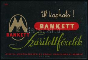 cca 1935 Bankett szárított főzelék reklámplakát, szign. Marics Zoltán, szép állapotban, 17×25 cm