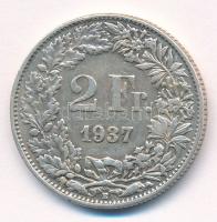 Svájc 1937B 2Fr Ag T:2 patina, kis ph Switzerland 1937B 2 Francs Ag C:XF patina, small edge error Krause KM#21