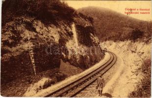 Tiszolc, Tisovec; Tiszolc-völgyi fogaskerekű vasút. W.L. (?) 156. Kreisler József kiadása / standard gauge cogwheel railway line (vágott / cut)