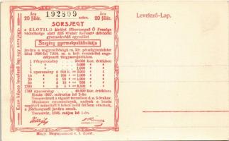 Tátra, Magas-Tátra, Vysoké Tatry; Csorba-tó. Hátoldalon sorsjegy a Klotild királyi főhercegnő Ő Fens...