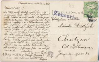 1915 Kaposvár, M. kir. állami elemi iskola, gyerekek. Szabü Lipót kiadása (EK)