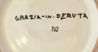2 db DERUTA olasz fajansz tálka, jelzett, kopott d:15cm