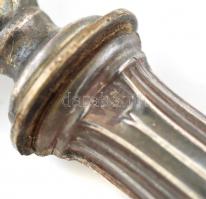 Ezüst (Ag) nyelű tálalókészlet, jelzett, kopott, díszdobozban, bruttó:135g