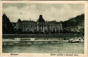 1924 Budapest XI. Gellért szálloda a Dunáról nézve, hidroplán állomás (EK)