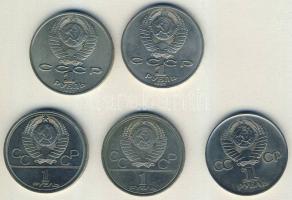 Szovjetunió 1975-87. 1R (5x) mind klf évszámokkal T:2,3