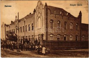 1919 Hatvan, polgári iskola. Vasúti levelezőlapárusítás 9162. (EK)