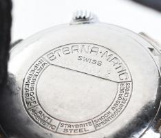 Eterna automata férfi karóra, bőrszíjjal, kopásnyomokkal, működik d:30mm