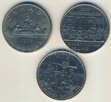 Kanada 1975-84. 1$ 3klf motívummal "Kenu, Alkotmány, Cartier" T:2