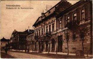 1915 Sátoraljaújhely, Wekerle tér, Kazinczy utca. Vasúti levelezőlapárusítás 2819. (fl)