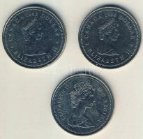 Kanada 1982-86. 1$ 3klf motívummal "Kenu, Alkotmány, Cartier" T:2,3