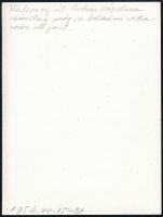 1954 Budapest, Rákóczi út a Rókus-kápolnával, amikkor még a felszínen járt a villamos, hátoldalon fe...