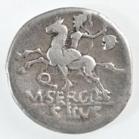 Római Köztársaság / Róma / Marcus Servilius Kr.e. 116. Denár Ag (3,54g) T:3 Republic of Rome / Rome / Marcus Servilius 116 BC Denarius Ag "ROMA / Q - M SERGI SILVS" (3,54g) C:F Sear 163