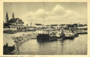 1940 Komárom, Komárnó; kikötő, Duna part / Danube port (EK)